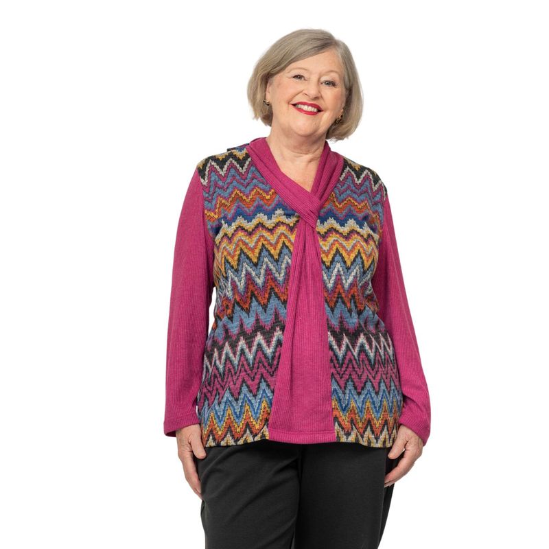 Chandail adapté manches longues avec faux foulard