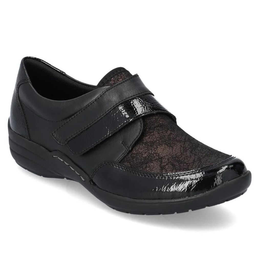 Chaussure à velcro Remonte noire pour femme