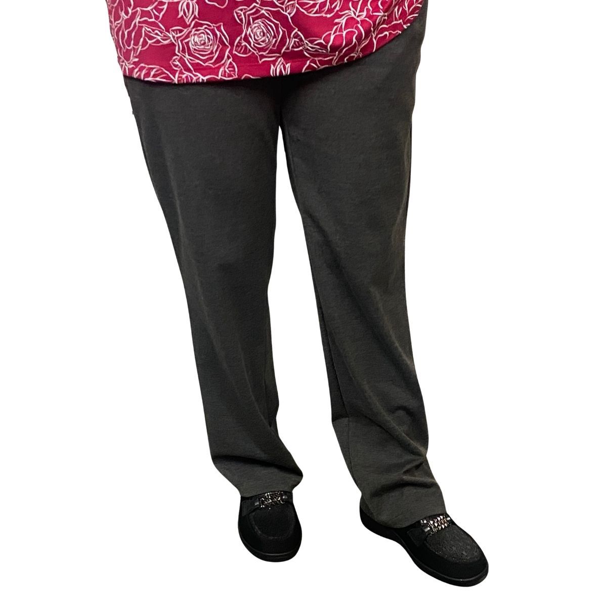 Pantalon adapté pour femmes - Tricot charcoal | Ouverture aux côtés