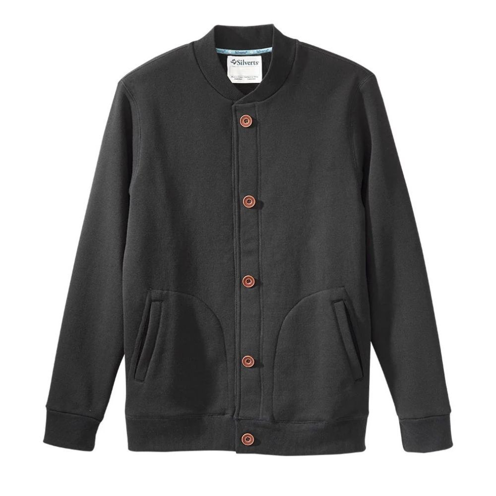 Veste en molleton noir pour homme à boutonnière aimantée