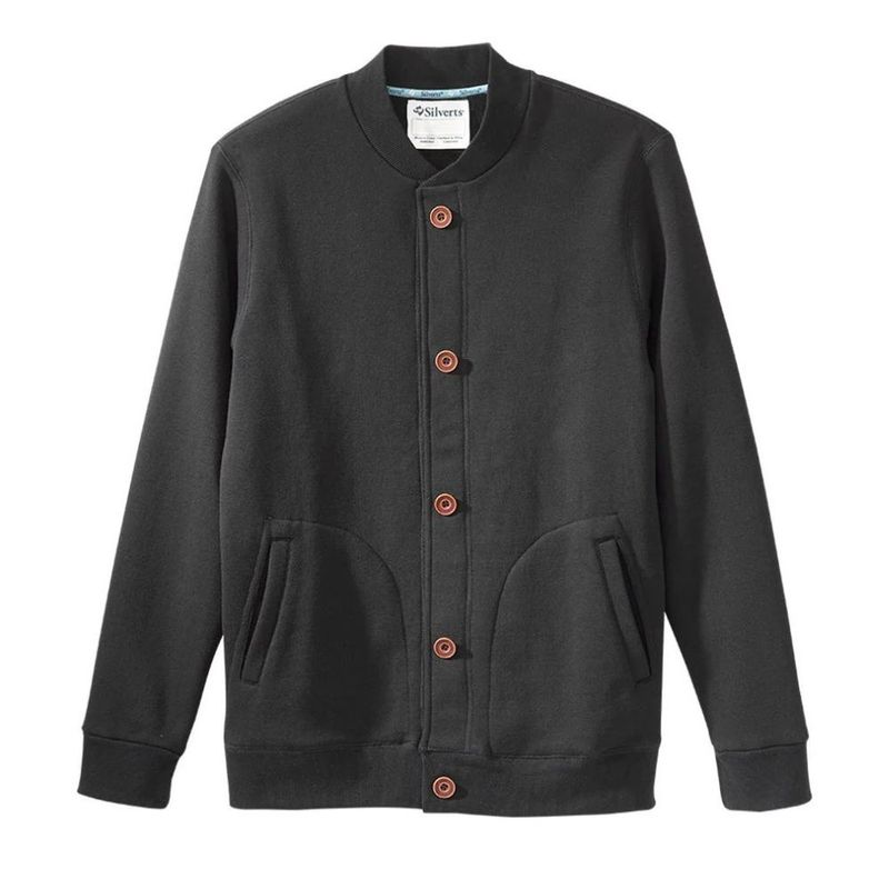 Veste en molleton noir pour homme à boutonnière aimantée