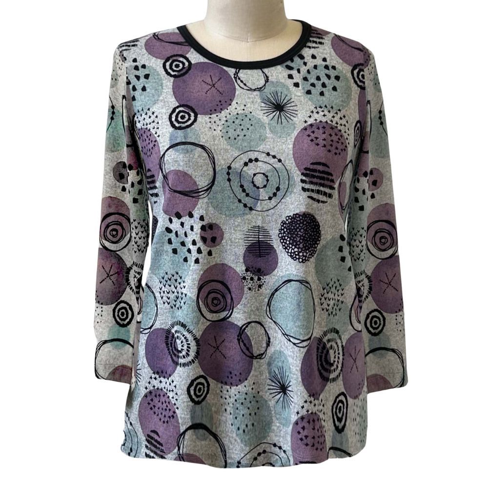 Chandail adapté de style basique à motifs circulaires