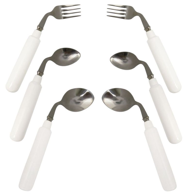 Ustensiles coudés pour gaucher ou droitier vendus séparément