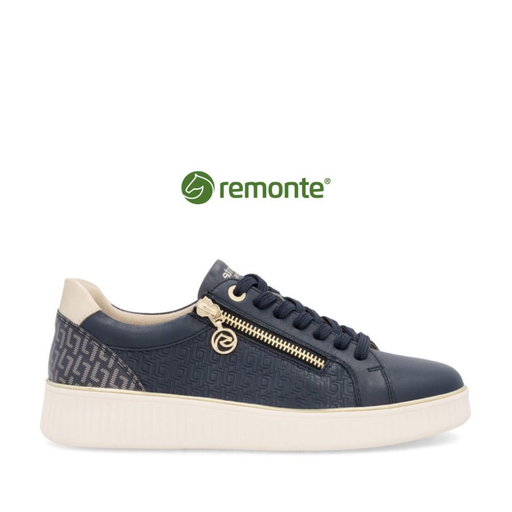 Chaussure femme à glissière Remonte bleue foncée
