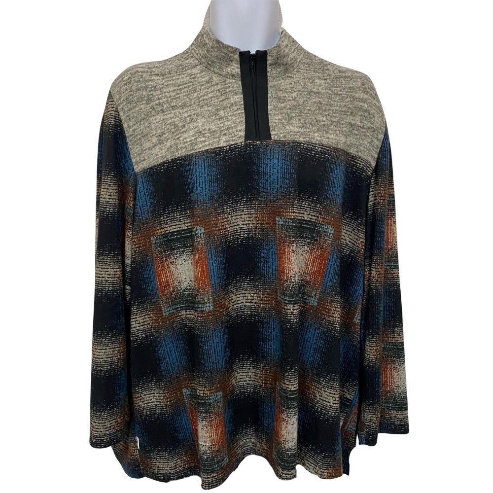 Chandail adapté style polo gris et multicolore