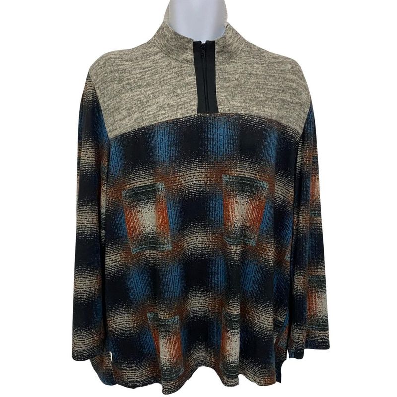 Chandail adapté style polo gris et multicolore