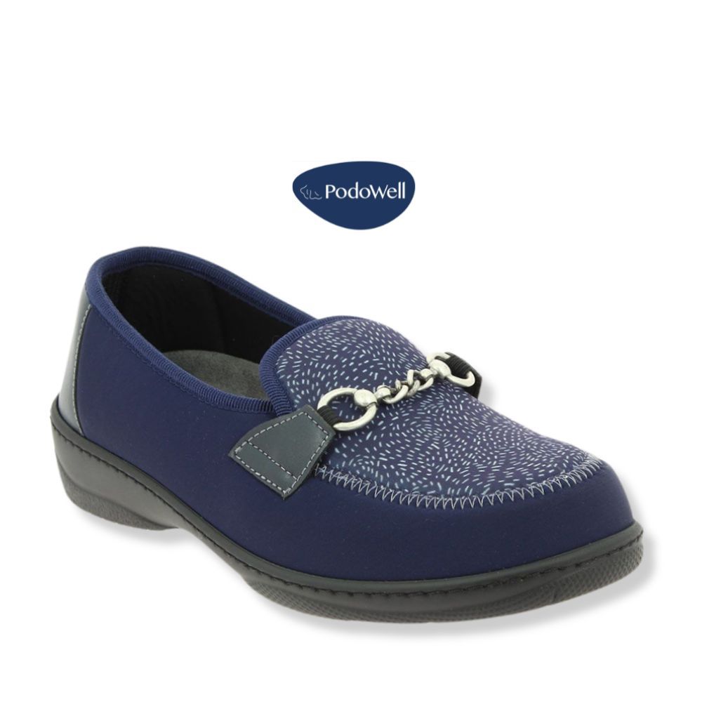 Chaussure femme à enfiler Podowell bleue