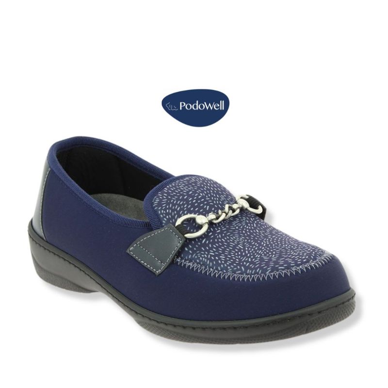 Chaussure femme à enfiler Podowell bleue
