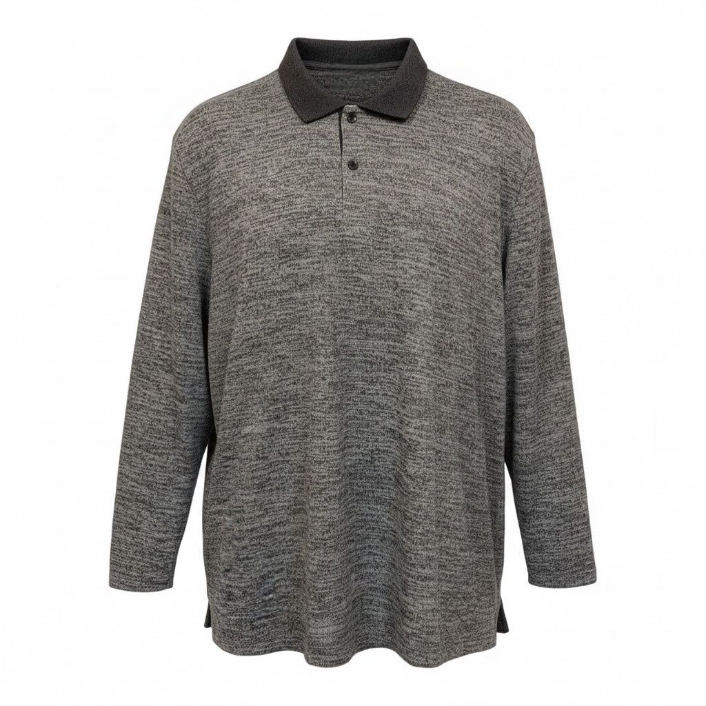 Polo adapté manches longues gris chiné