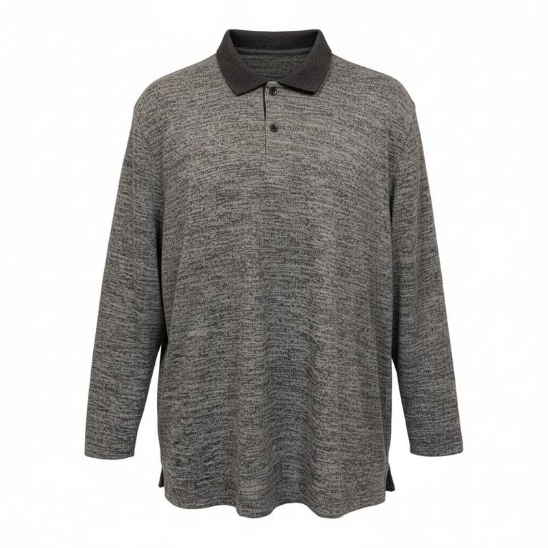 Polo adapté manches longues gris chiné