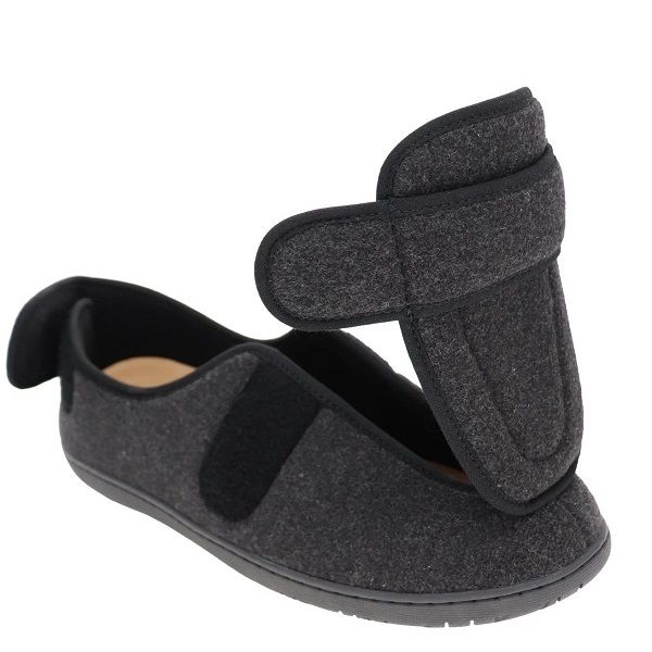 Pantoufle homme  à velcro Physician de Foamtreads noire