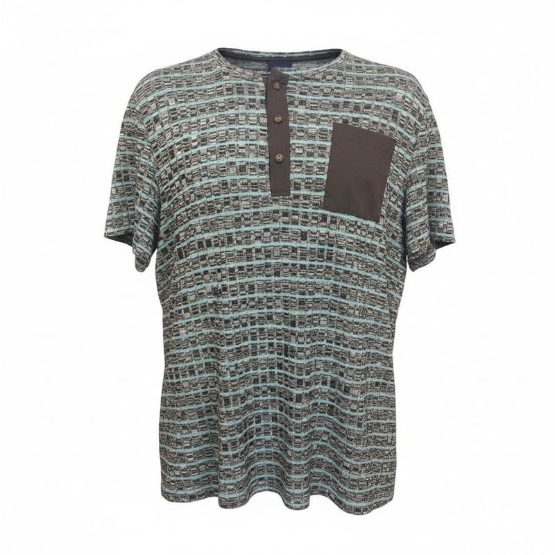 Chandail adapté pour homme à manches courtes vert pâle et gris