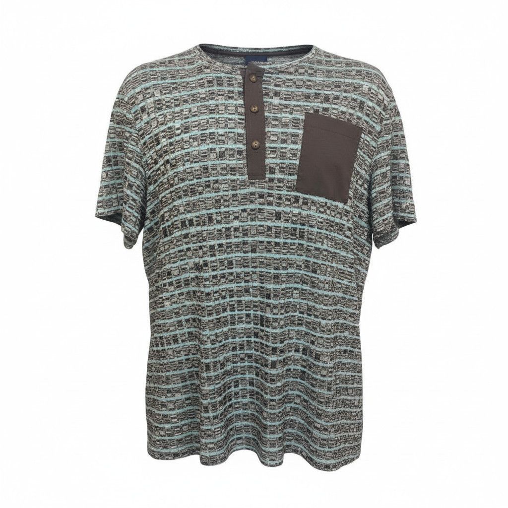 Chandail adapté pour homme à manches courtes vert pâle et gris