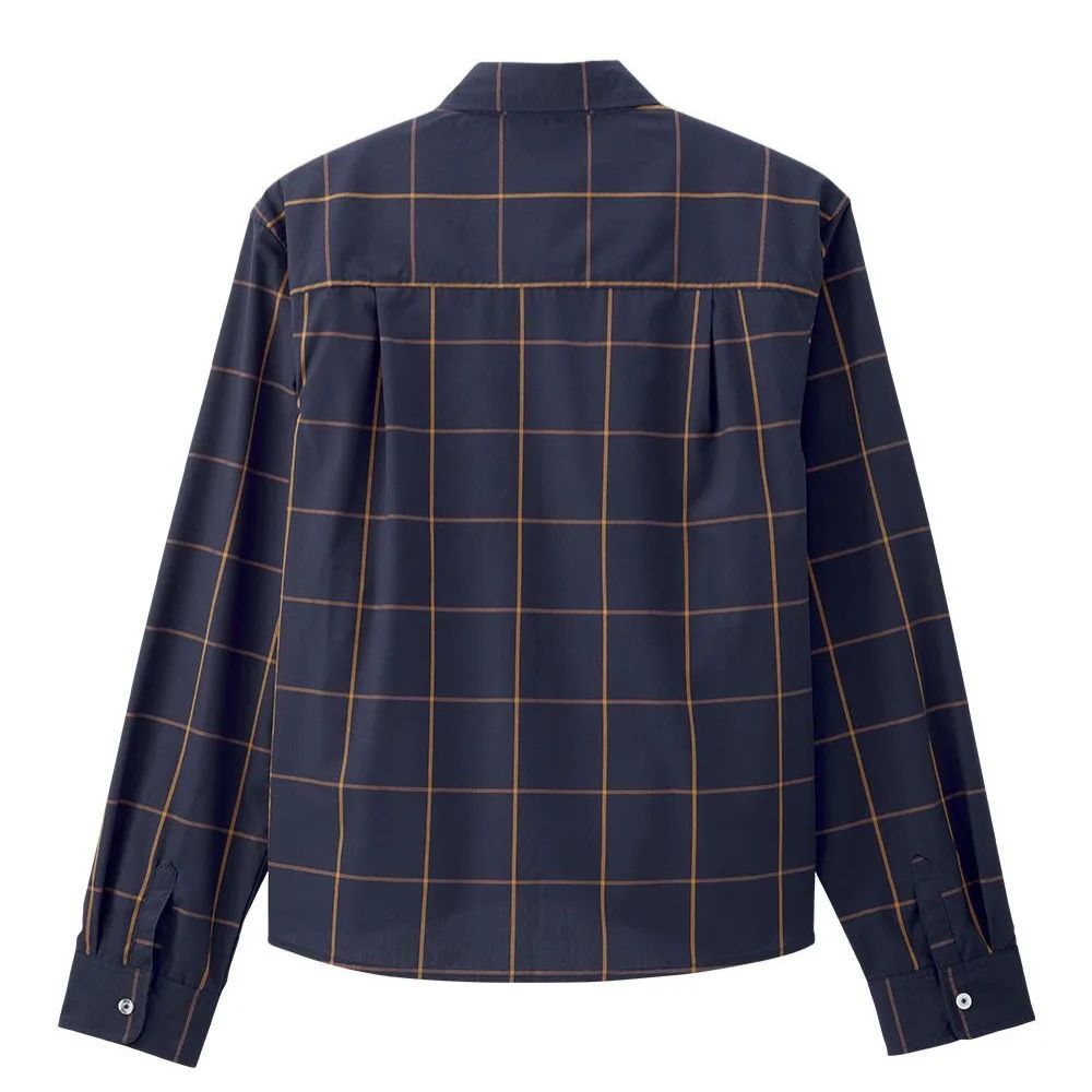 Chemise homme marine à carreaux et boutonnière aimantée