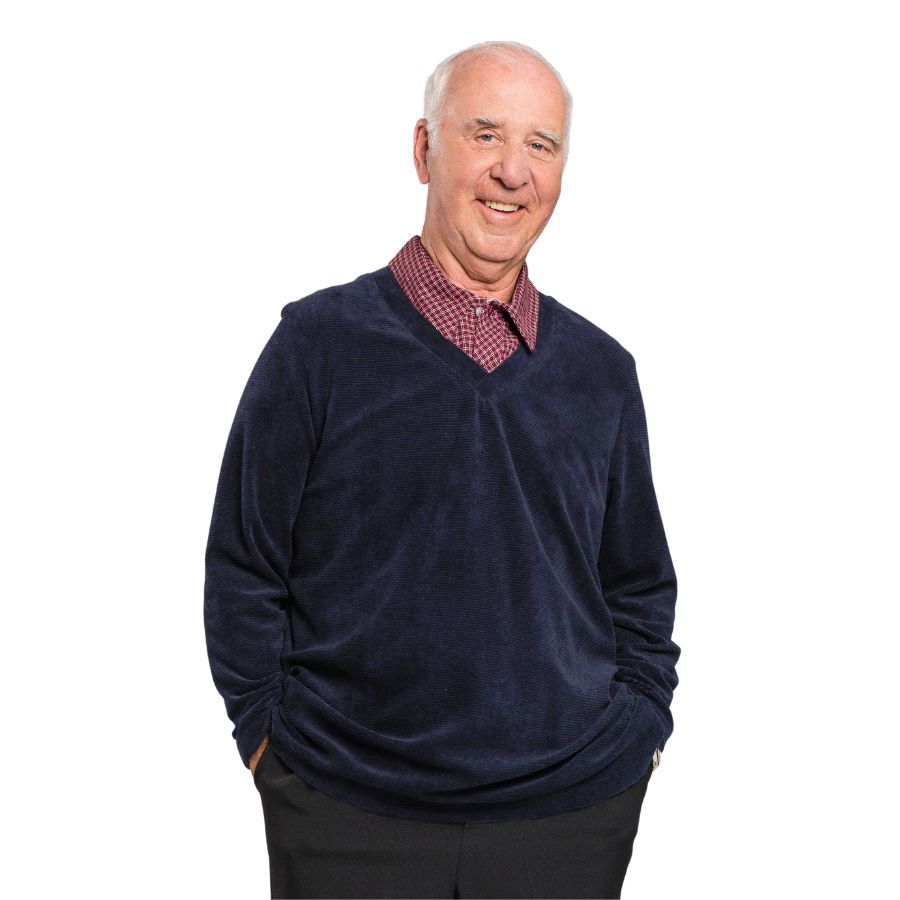 Chandail adapté faux col chemisier marine