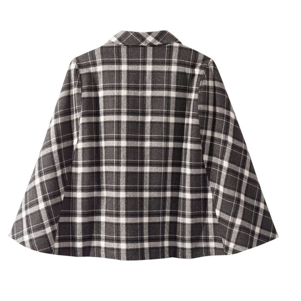 Cape facile à enfiler à carreaux noirs et blancs