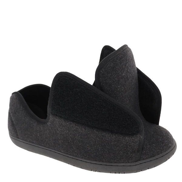 Pantoufle à velcro Doctor de Foamtreads noire pour homme