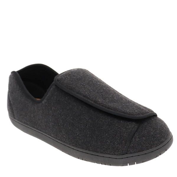Pantoufle à velcro Doctor de Foamtreads noire pour homme