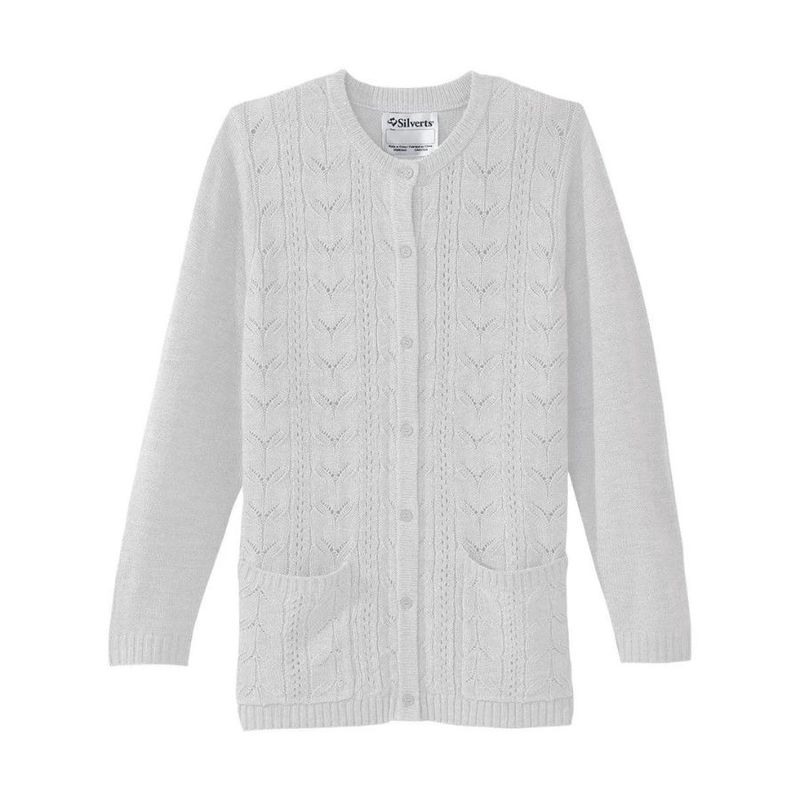 Veste femme en tricot acrylique blanc-non adaptée