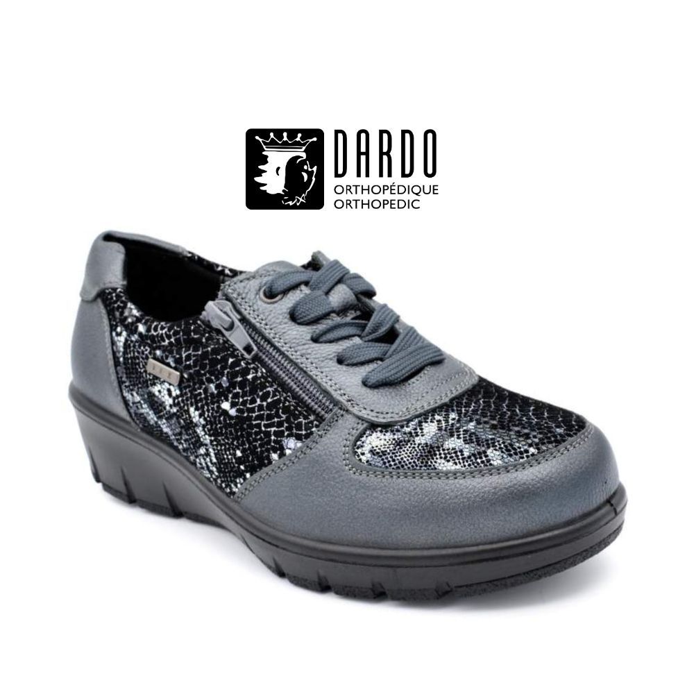 Chaussure femme à velcro Anika de Dardo gris et noir