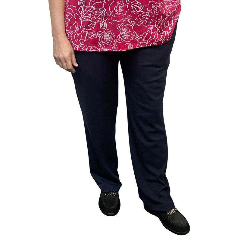 Pantalon adapté pour femmes - Tricot marine | Ouverture aux côtés