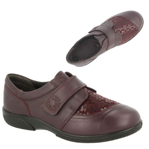 Chaussure femme à velcro Keswick/Owl de Easy B bourgogne