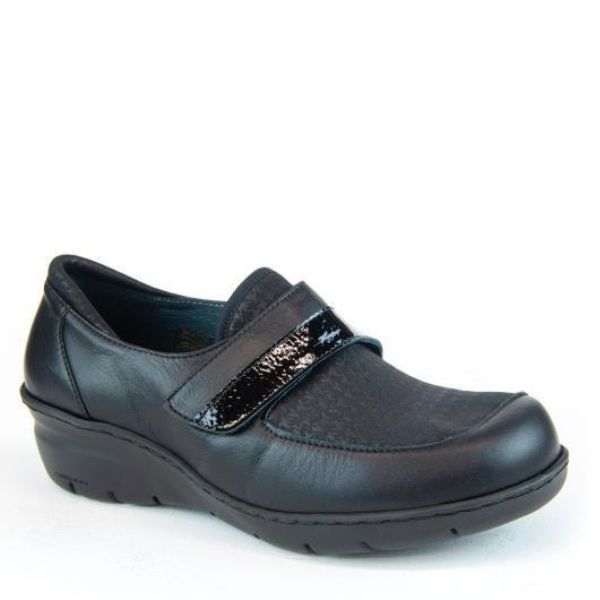 Chaussure femme à velcro Nero de Portofino noire