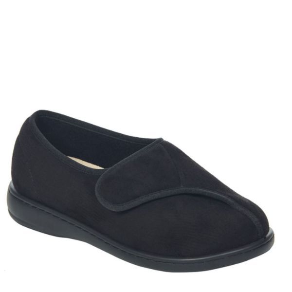 Pantoufle unisexe noire à velcro Darby de Biotime