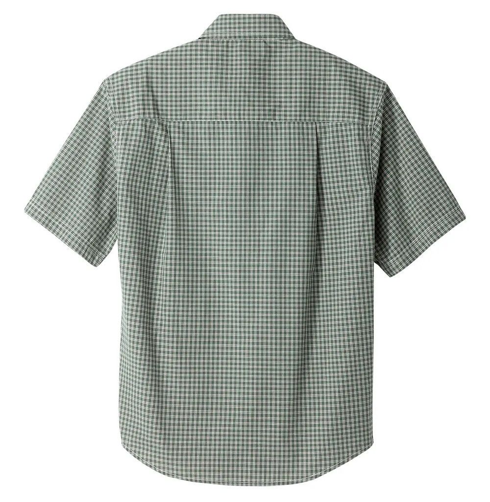 Chemise homme manches courtes verte à boutonnière aimantée