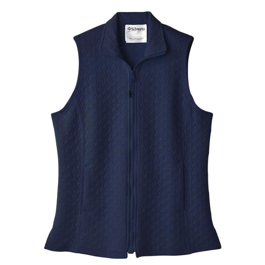 Veste sans manches marine à fermeture éclair aimantée