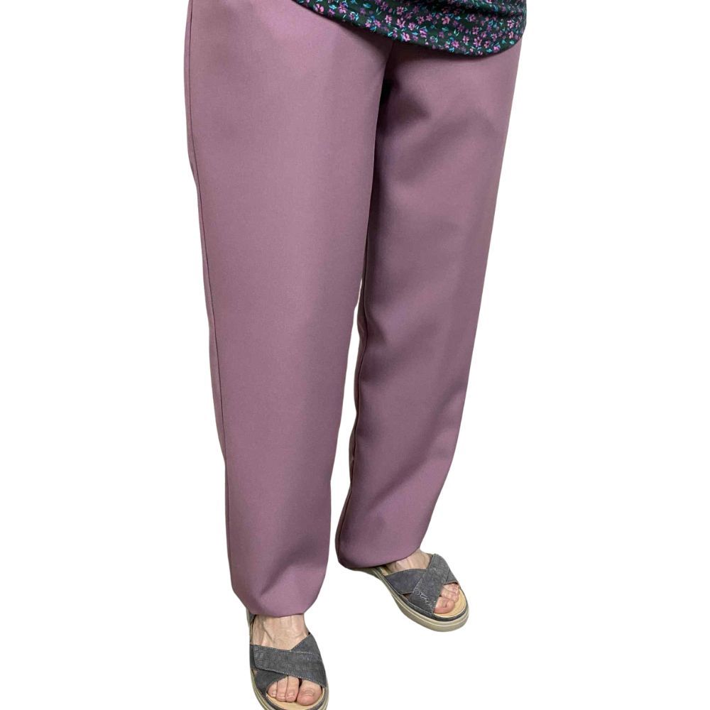 Pantalon adapté pour femmes - Polyester vieux rose | Ouverture aux côtés