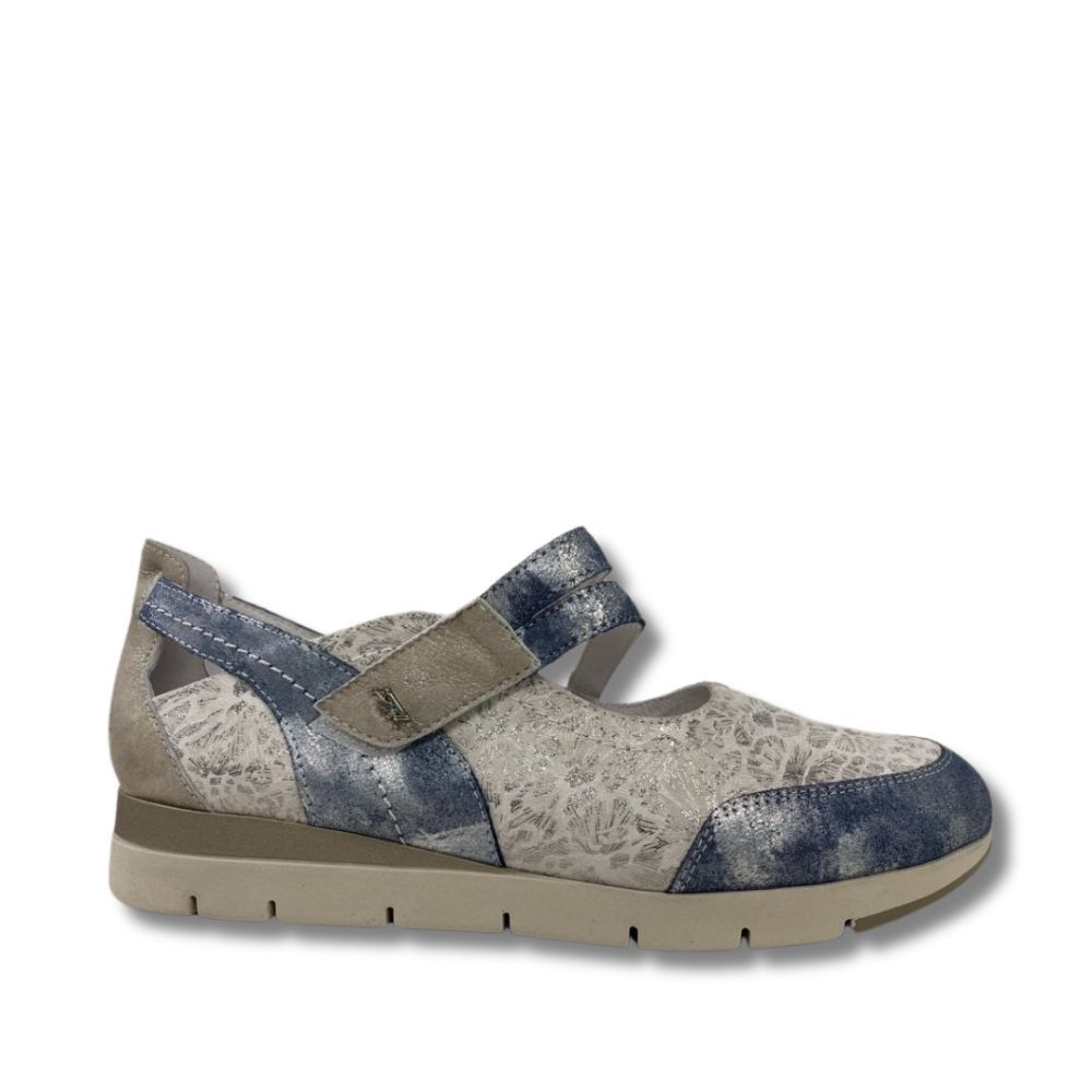 Chaussure à velcro Artika bleu et blanc