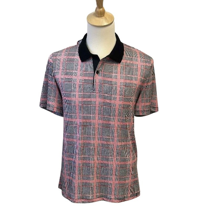 Polo adapté manches courtes rouge, gris et noir