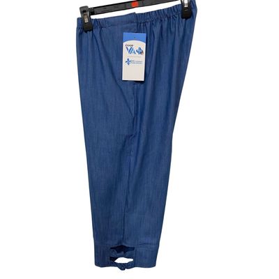 Capri adapté en jeans bleu pâle | Ouverture aux côtés