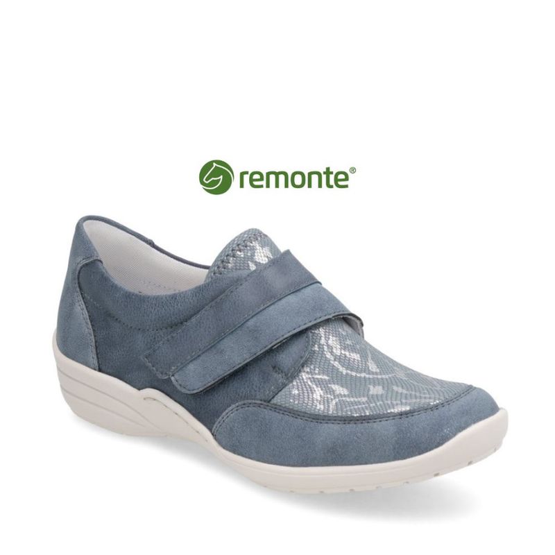 Chaussure femme à velcro Remonte bleue