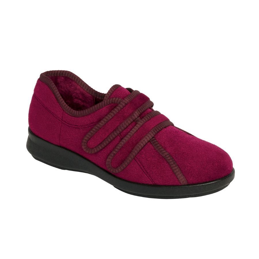 Pantoufle à velcro Eunice Easy B fushia pour femme