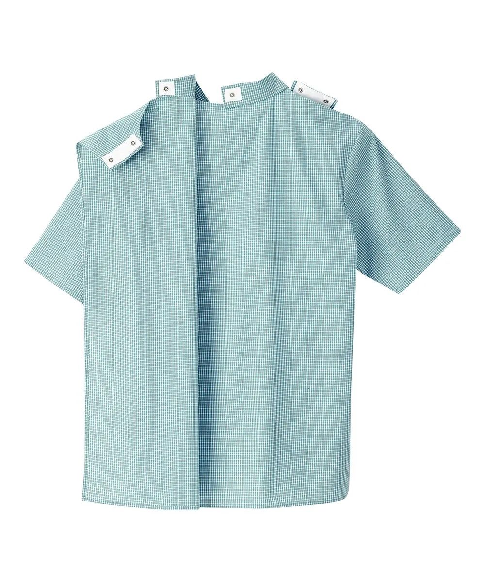 Chemise adaptée manches courtes carreaux vert