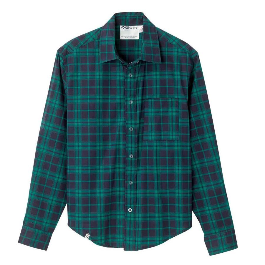 Chemise homme à carreaux vert et boutonnière aimantée