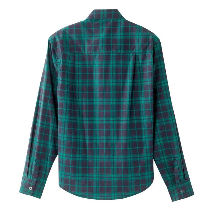 Chemise homme à carreaux vert et boutonnière aimantée