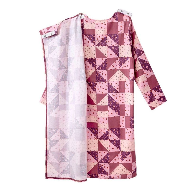 Robe de nuit adaptée en flanelle à imprimé Patchwork