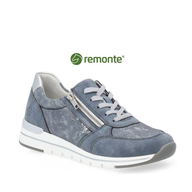 Chaussure femme à glissière Remonte bleue