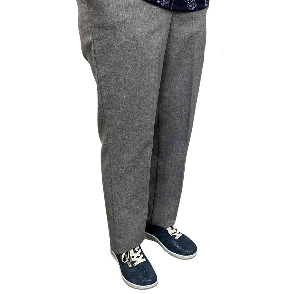Pantalon adapté pour femmes - Polyester gris chiné | Ouverture aux côtés