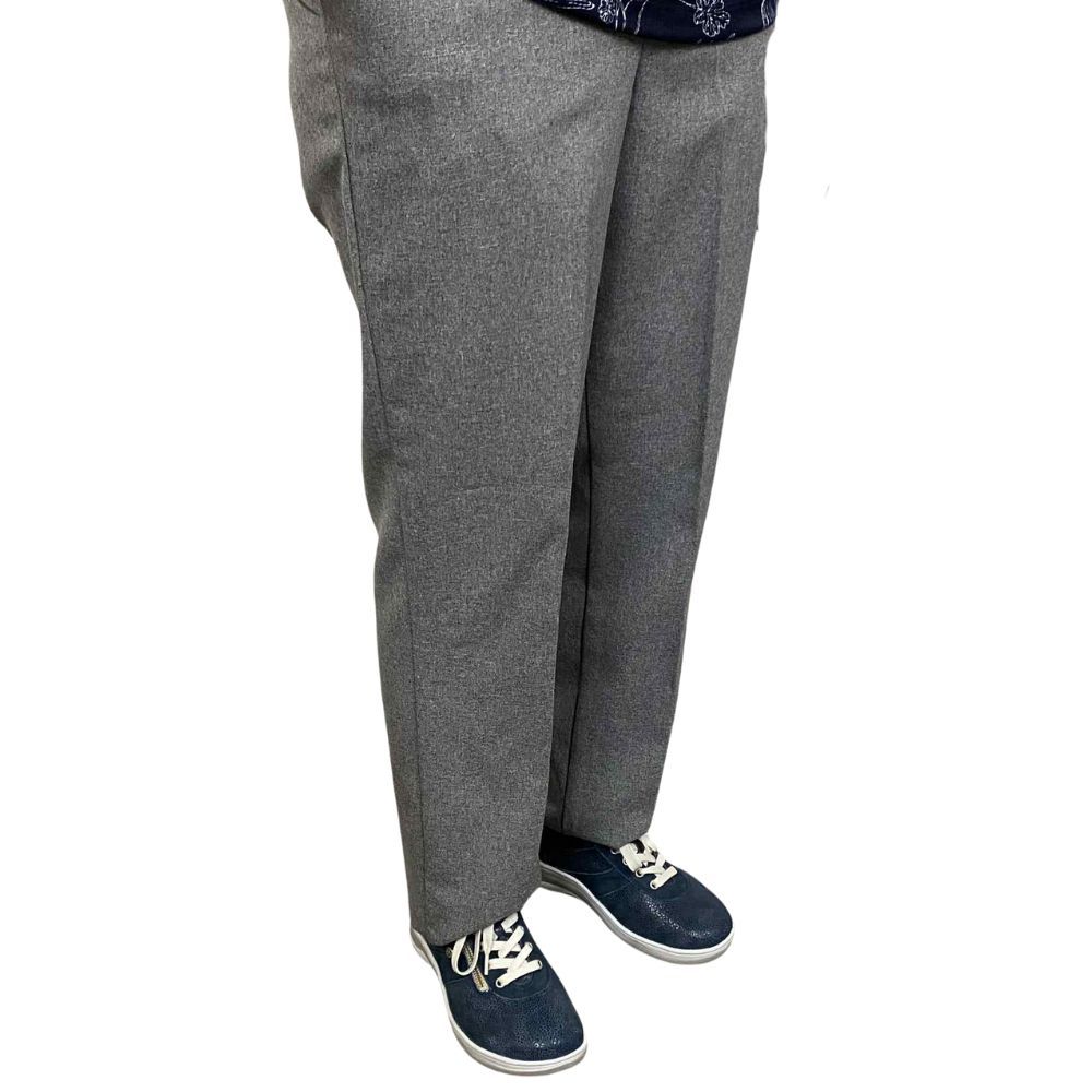 Pantalon adapté pour femmes - Polyester gris chiné | Ouverture aux côtés