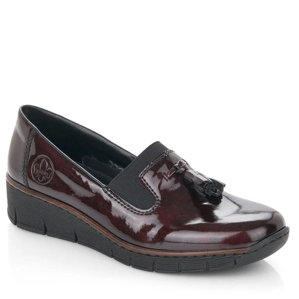 Chaussure femme à enfiler Rieker bourgogne