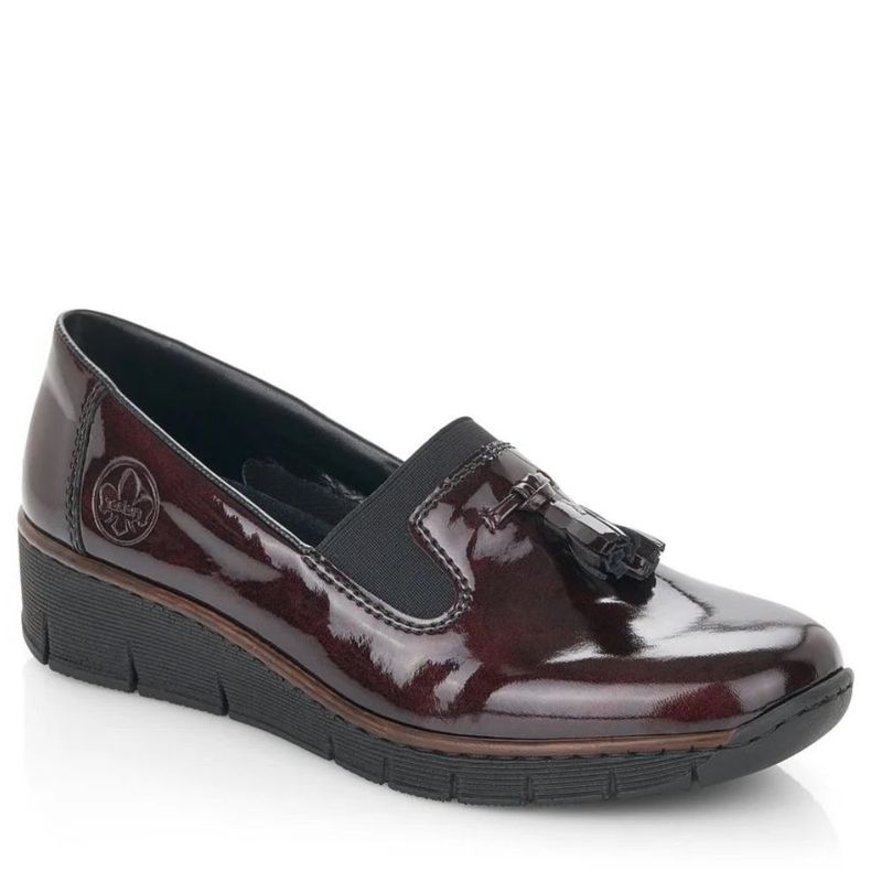 Chaussure femme à enfiler Rieker bourgogne