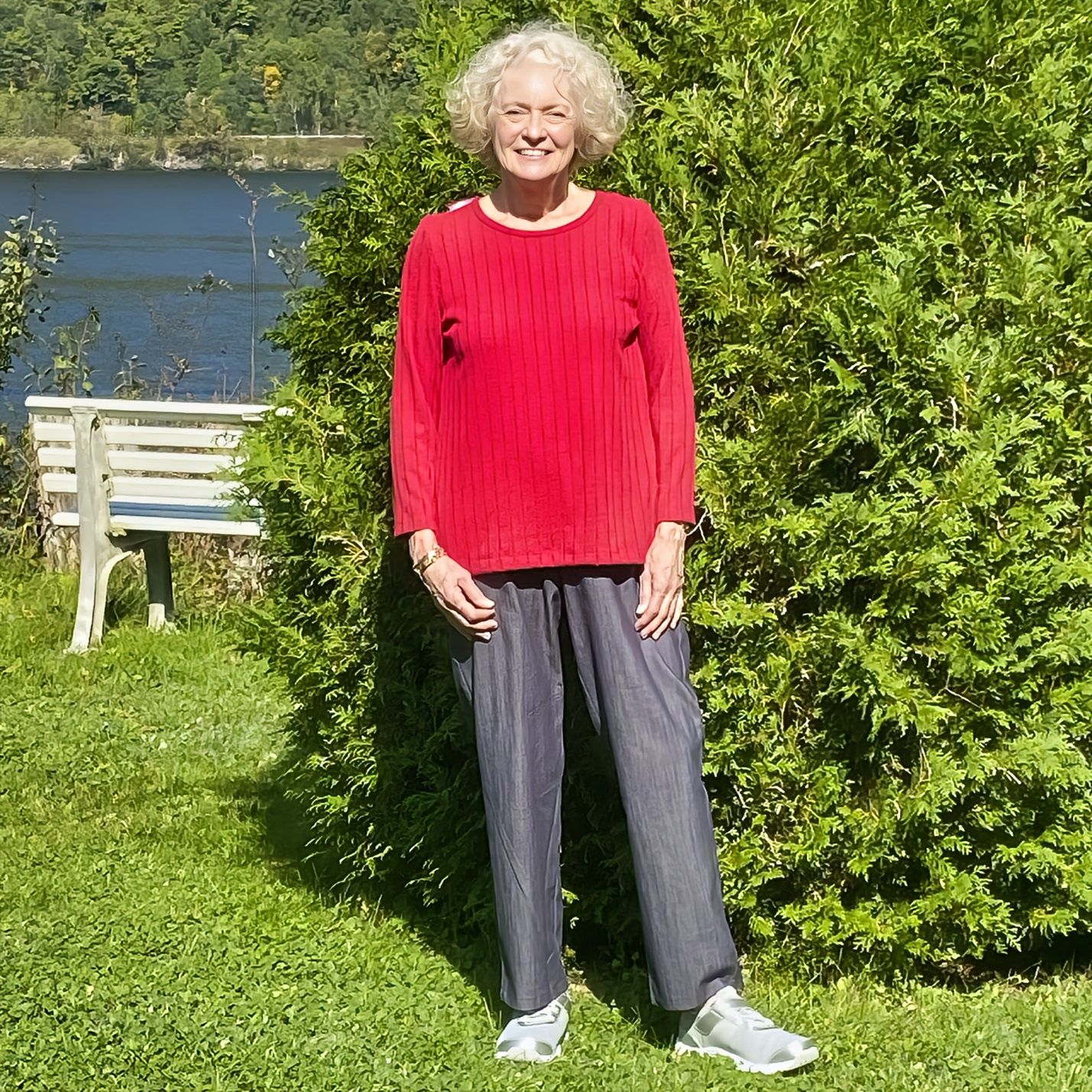 Chandail adapté manches longues rouge