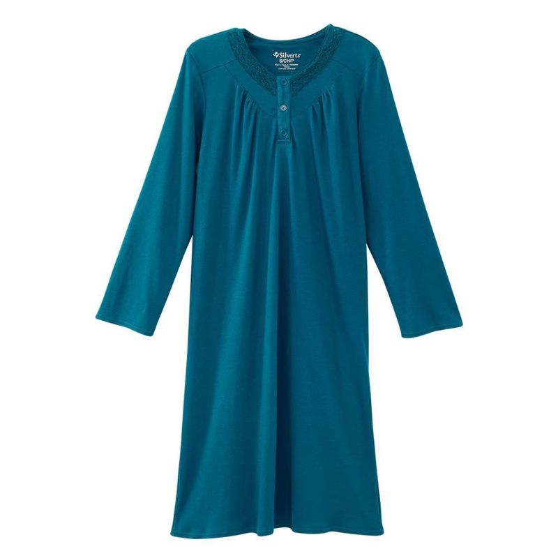 Robe de nuit adaptée en tricot doux bleu océan