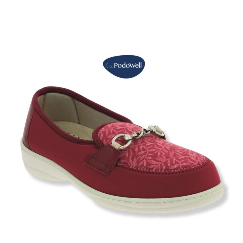 Chaussure femme à enfiler Podowell rouge