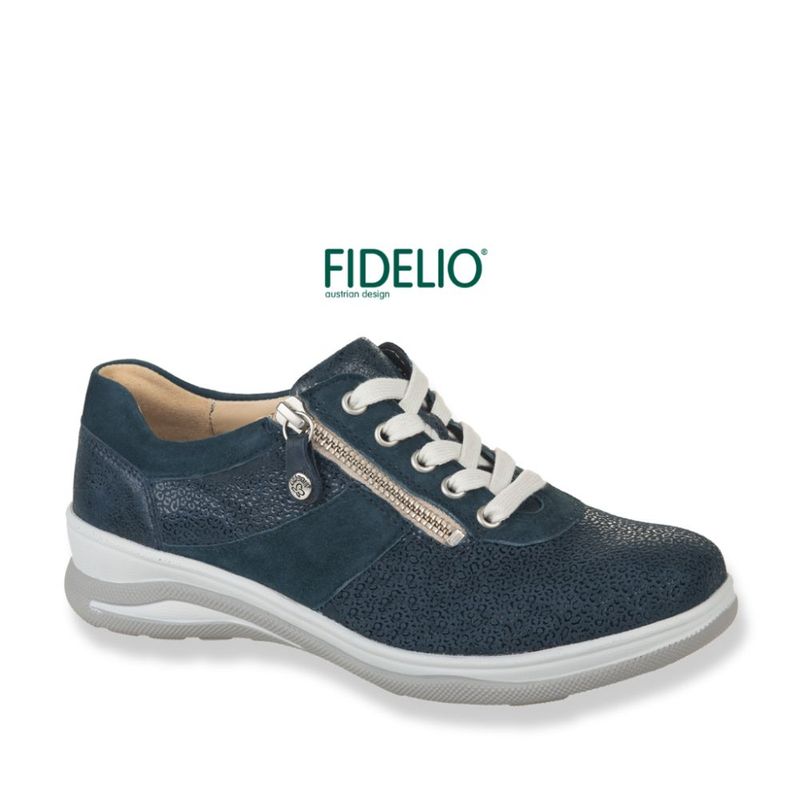 Chaussure femme à glissière Fidelio bleue