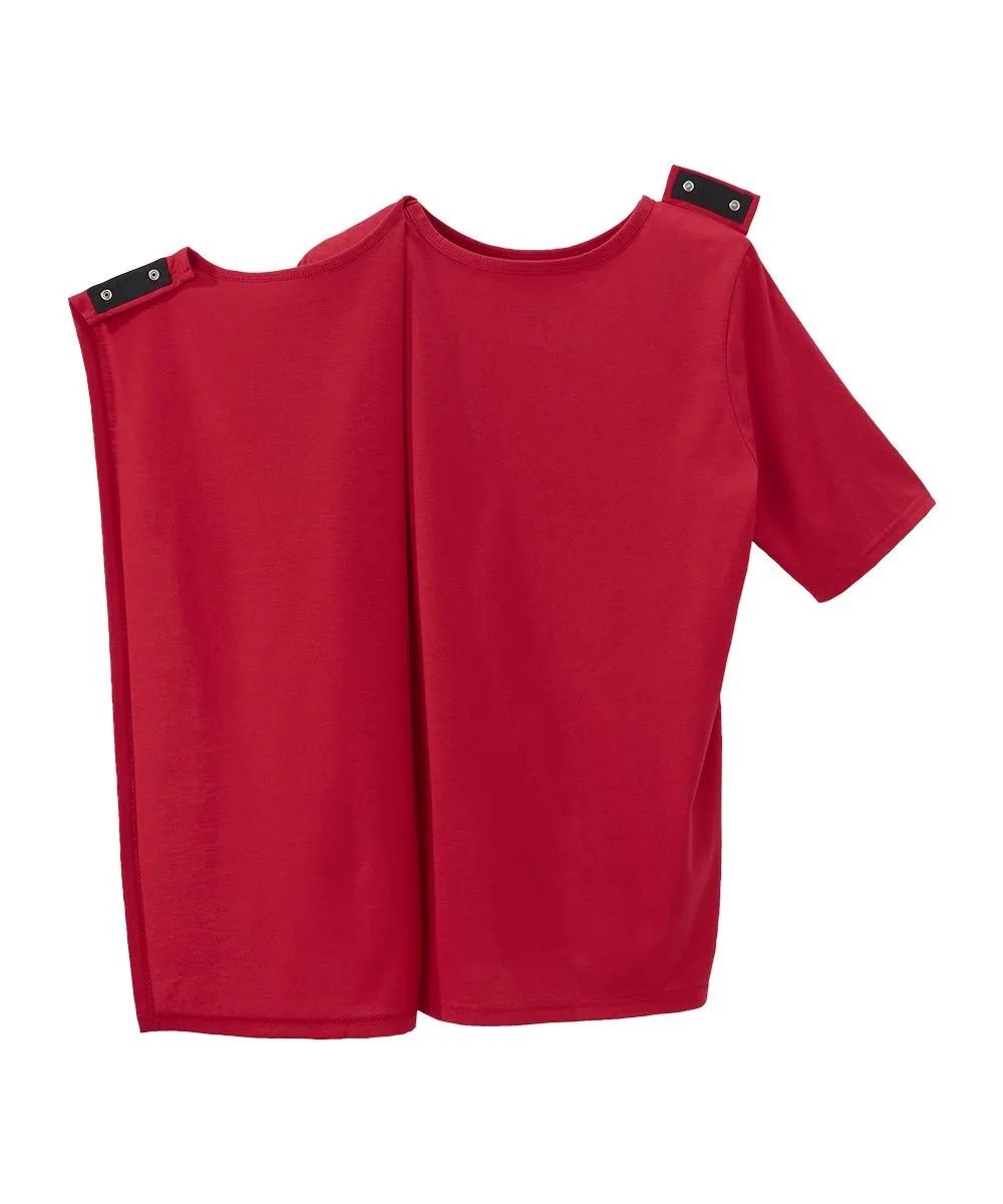 Chandail adapté pour femme à manches courtes rouge et imprimé graphique